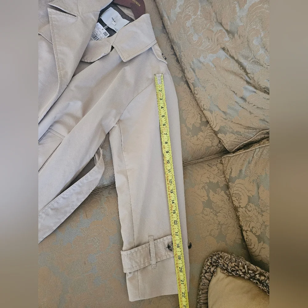 NWT Mango Double-Breasted Trench Coat Cream/Tan - Picture 13 of 16